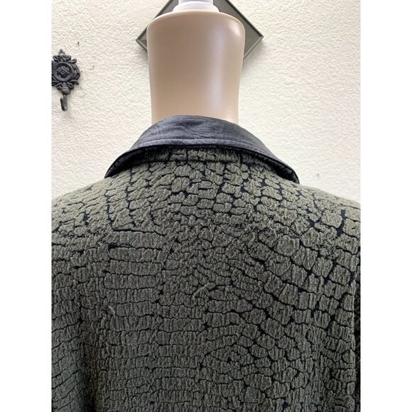 Aldo Martins Lamb Leather Stretch Fabric Zip Jacket 16 - Picture 6 of 8